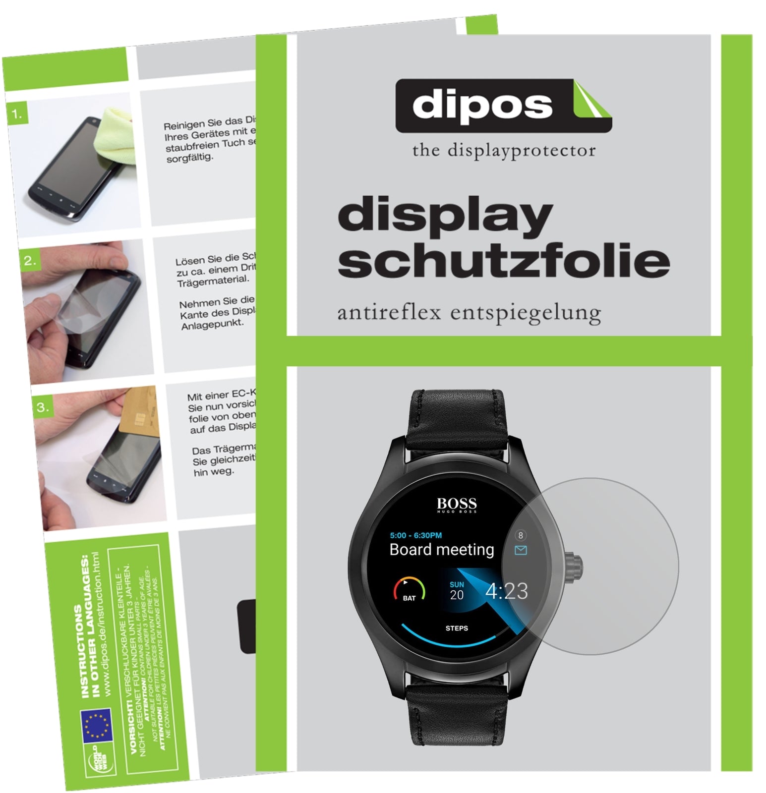 Matte Displayschutzfolie von dipos passend für Hugo Boss Touch, präziser Zuschnitt und blasenfrei montiert
