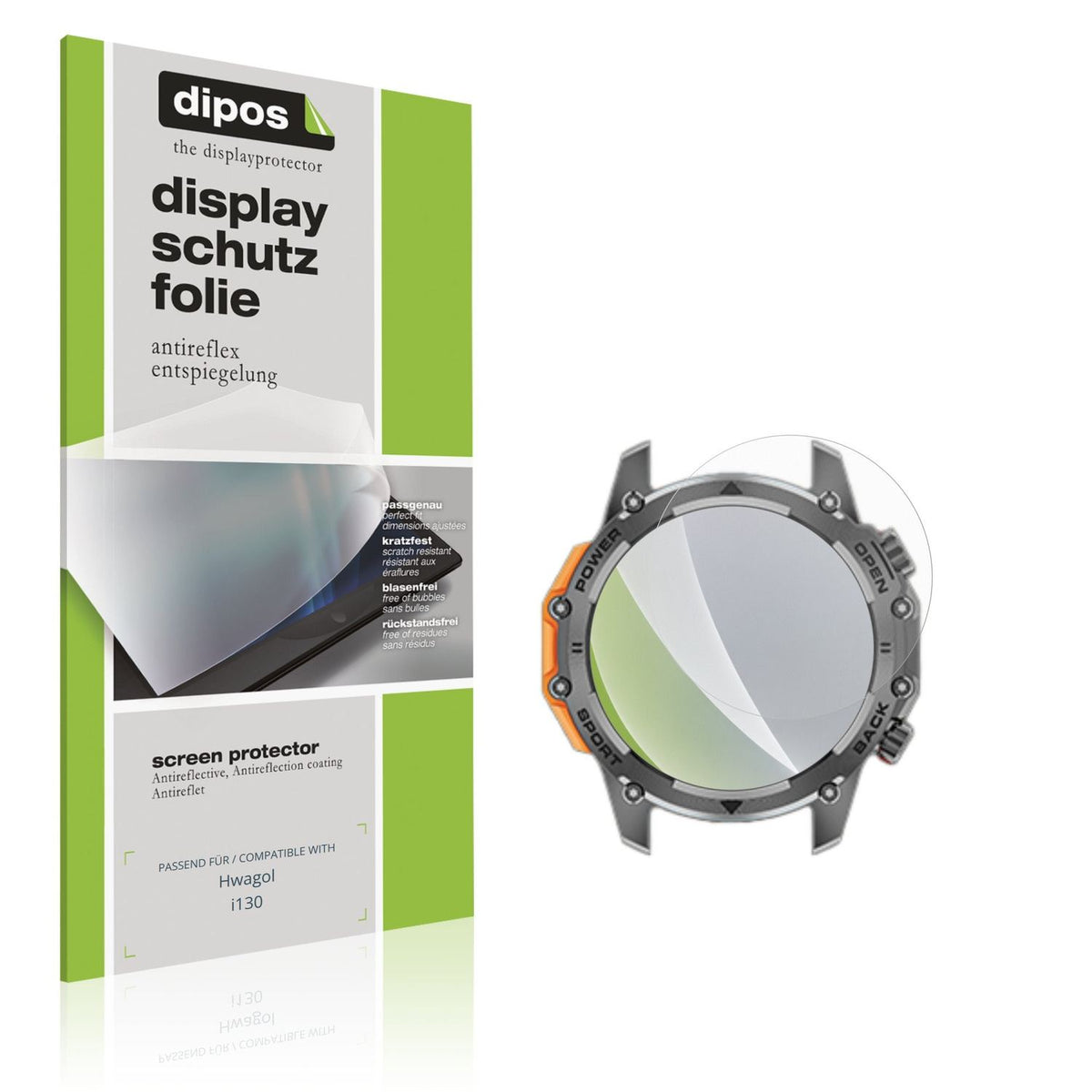 Matte Displayschutzfolie von dipos passend für Hwagol i130, präziser Zuschnitt und blasenfrei montiert