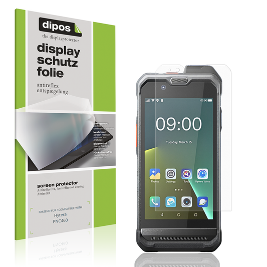Matte Displayschutzfolie von dipos passend für Hytera PNC460, präziser Zuschnitt und blasenfrei montiert