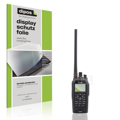 Matte Displayschutzfolie von dipos passend für Icom IC-F4400DT, präziser Zuschnitt und blasenfrei montiert