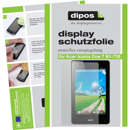Matte Displayschutzfolie von dipos passend für Iconia One 7 B1-730 Acer, präziser Zuschnitt und blasenfrei montiert