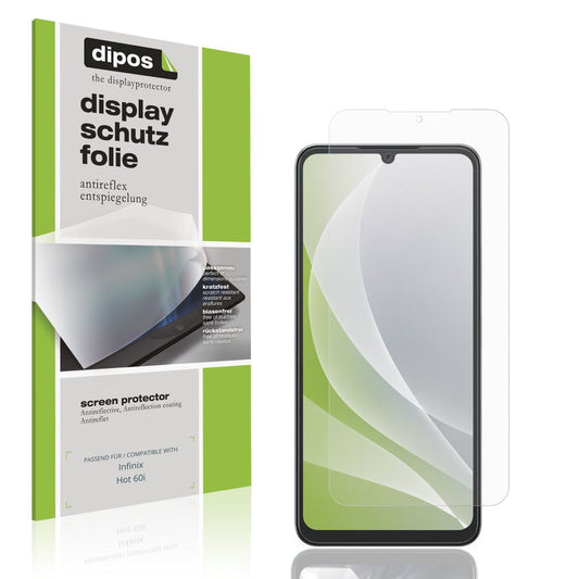 Matte Displayschutzfolie von dipos passend für Infinix Hot 60i, präziser Zuschnitt und blasenfrei montiert