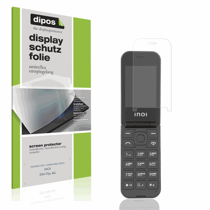Matte Displayschutzfolie von dipos passend für INOI 284 Flip 4G, präziser Zuschnitt und blasenfrei montiert