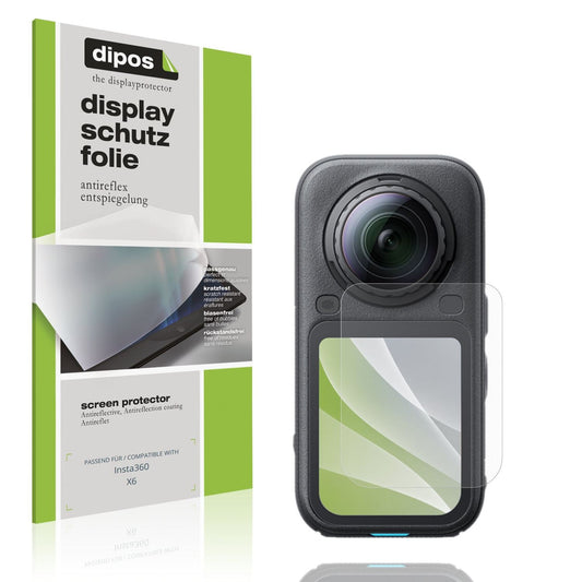 Matte Displayschutzfolie von dipos passend für Insta360 X6, präziser Zuschnitt und blasenfrei montiert