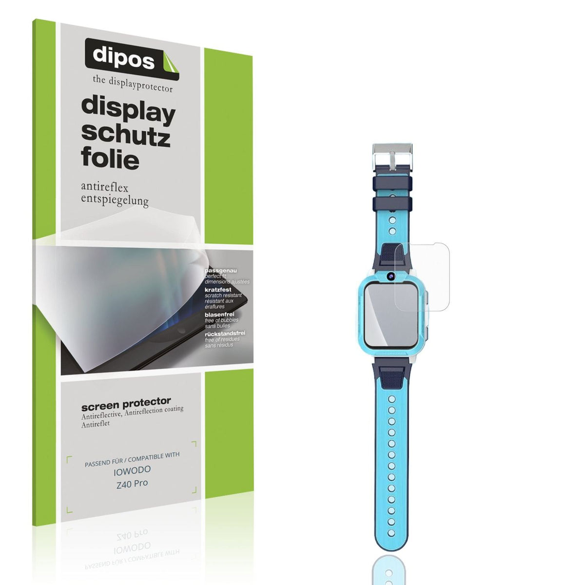 Matte Displayschutzfolie von dipos passend für IOWODO Z40 Pro, präziser Zuschnitt und blasenfrei montiert