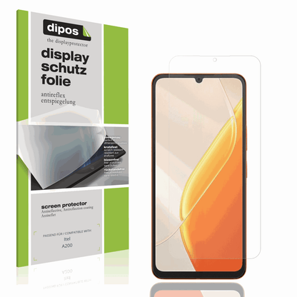 Matte Displayschutzfolie von dipos passend für Itel A200, präziser Zuschnitt und blasenfrei montiert