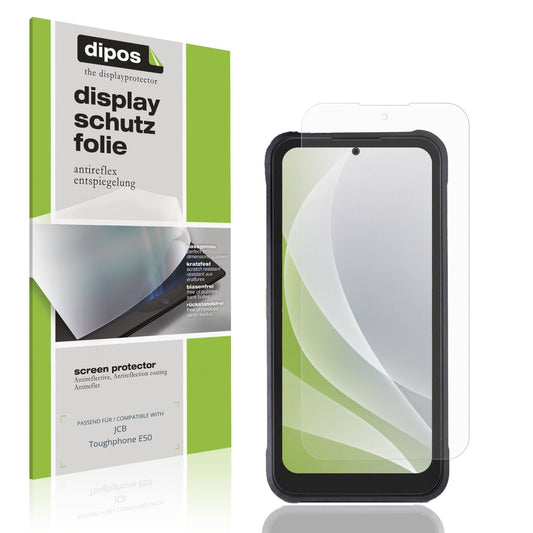 Matte Displayschutzfolie von dipos passend für JCB Toughphone E50, präziser Zuschnitt und blasenfrei montiert