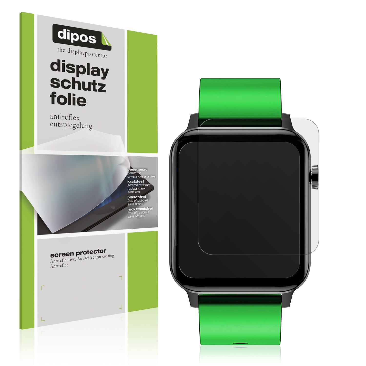 Matte Displayschutzfolie von dipos passend für Judneer 1,4 Zoll Smartwatch, präziser Zuschnitt und blasenfrei montiert