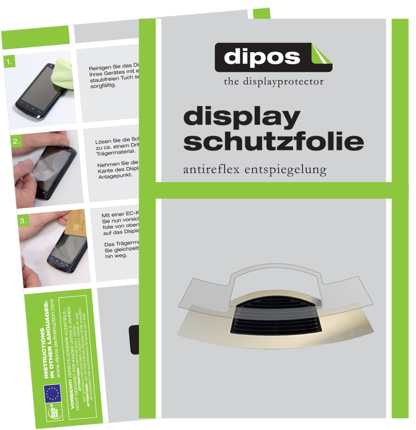Matte Displayschutzfolie von dipos passend für Jura D6 Tropfblech, präziser Zuschnitt und blasenfrei montiert