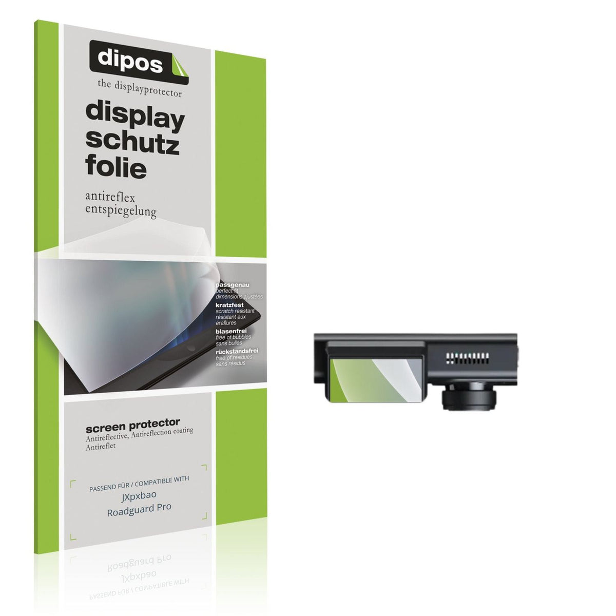 Matte Displayschutzfolie von dipos passend für JXpxbao Roadguard Pro, präziser Zuschnitt und blasenfrei montiert
