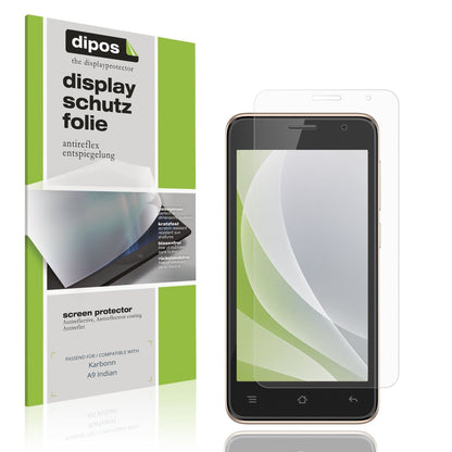 Matte Displayschutzfolie von dipos passend für Karbonn A9 Indian, präziser Zuschnitt und blasenfrei montiert