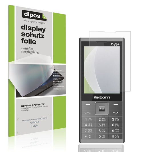 Matte Displayschutzfolie von dipos passend für Karbonn K Stylo, präziser Zuschnitt und blasenfrei montiert