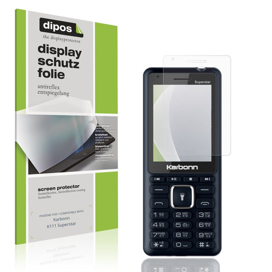 Matte Displayschutzfolie von dipos passend für Karbonn K111 Superstar, präziser Zuschnitt und blasenfrei montiert