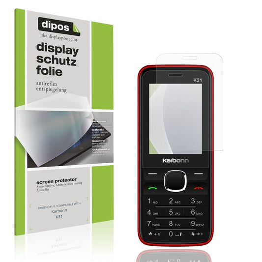 Matte Displayschutzfolie von dipos passend für Karbonn K31, präziser Zuschnitt und blasenfrei montiert