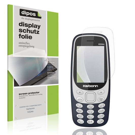 Matte Displayschutzfolie von dipos passend für Karbonn K324n, präziser Zuschnitt und blasenfrei montiert