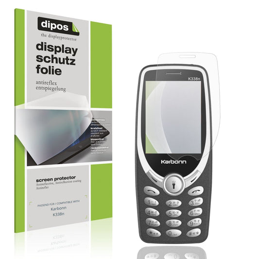 Matte Displayschutzfolie von dipos passend für Karbonn K338n, präziser Zuschnitt und blasenfrei montiert