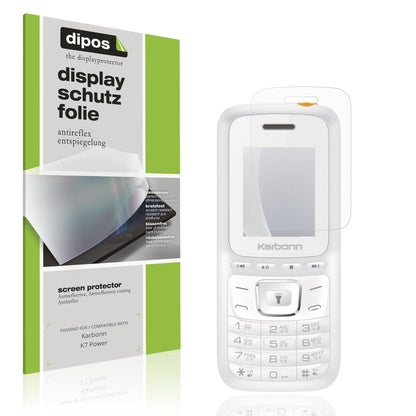 Matte Displayschutzfolie von dipos passend für Karbonn K7 Power, präziser Zuschnitt und blasenfrei montiert