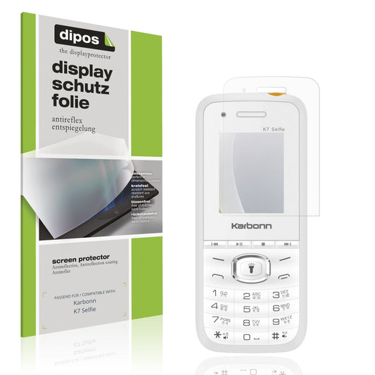 Matte Displayschutzfolie von dipos passend für Karbonn K7 Selfie, präziser Zuschnitt und blasenfrei montiert