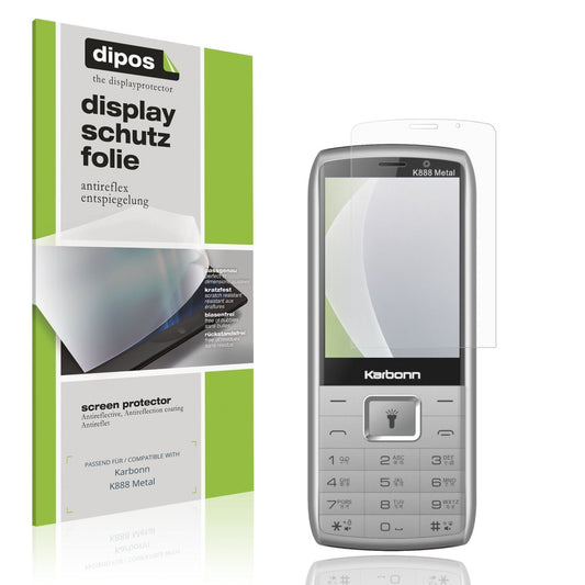 Matte Displayschutzfolie von dipos passend für Karbonn K888 Metal, präziser Zuschnitt und blasenfrei montiert