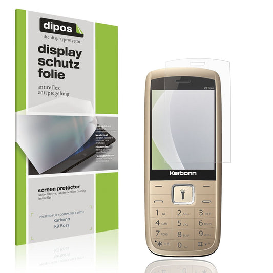 Matte Displayschutzfolie von dipos passend für Karbonn K9 Boss, präziser Zuschnitt und blasenfrei montiert