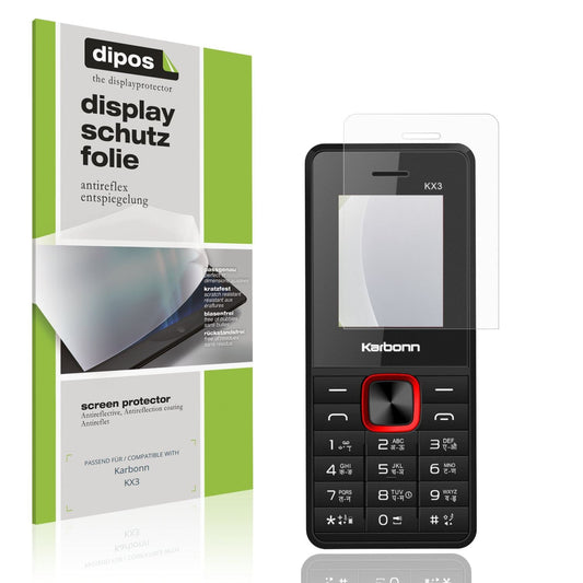 Matte Displayschutzfolie von dipos passend für Karbonn KX3, präziser Zuschnitt und blasenfrei montiert