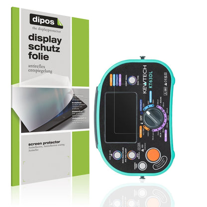 Matte Displayschutzfolie von dipos passend für Kewtech KT63DL, präziser Zuschnitt und blasenfrei montiert