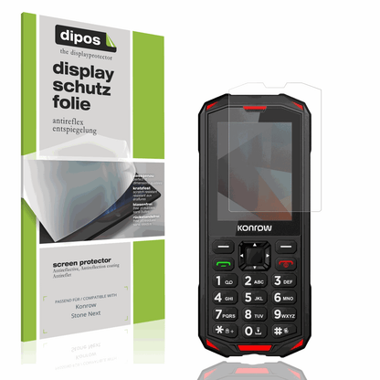 Matte Displayschutzfolie von dipos passend für Konrow Stone Next, präziser Zuschnitt und blasenfrei montiert