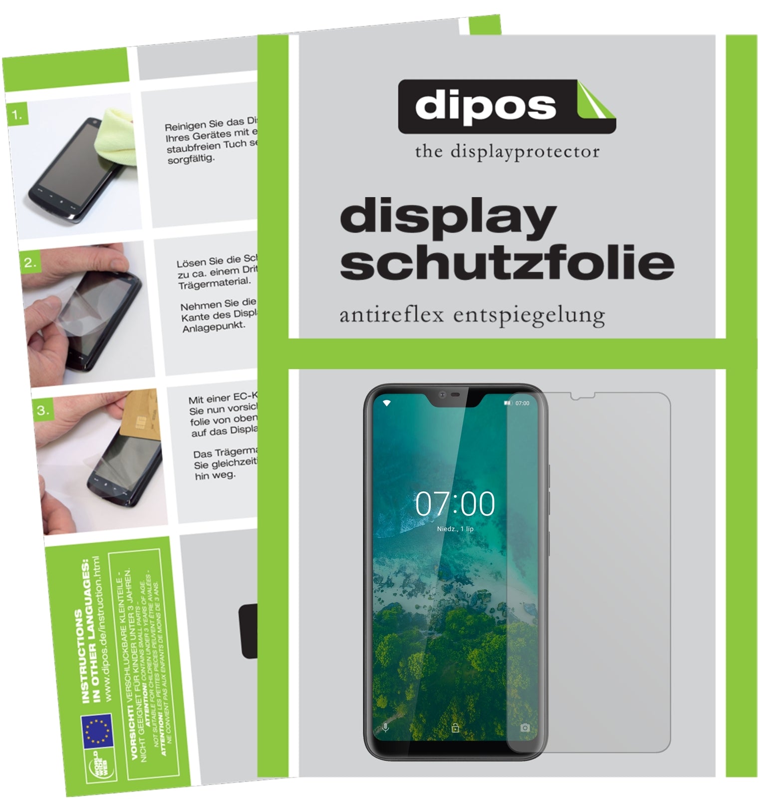 Matte Displayschutzfolie von dipos passend für Kruger Matz Smartfon LIVE 7, präziser Zuschnitt und blasenfrei montiert