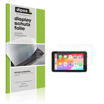 Matte Displayschutzfolie von dipos passend für Krunia MT88 5 Zoll, präziser Zuschnitt und blasenfrei montiert