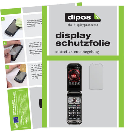 Matte Displayschutzfolie von dipos passend für Kyocera Torque X01, präziser Zuschnitt und blasenfrei montiert