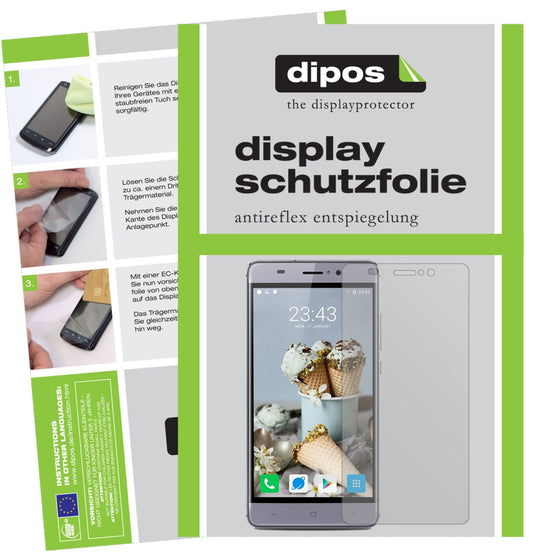 Matte Displayschutzfolie von dipos passend für Landvo XM300, präziser Zuschnitt und blasenfrei montiert