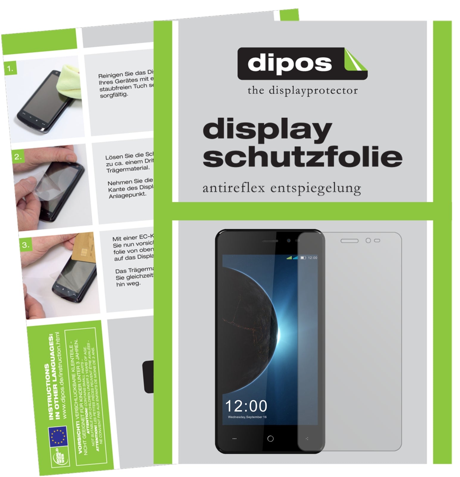 Matte Displayschutzfolie von dipos passend für Leagoo Z6, präziser Zuschnitt und blasenfrei montiert