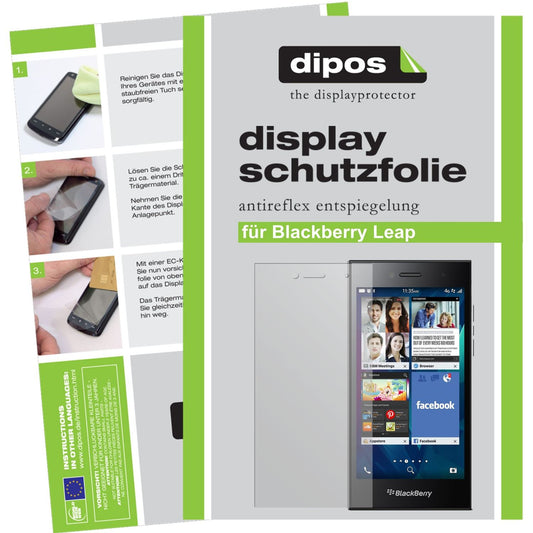 Matte Displayschutzfolie von dipos passend für Leap Blackberry, präziser Zuschnitt und blasenfrei montiert