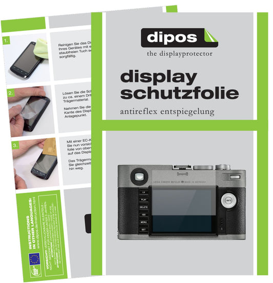 Matte Displayschutzfolie von dipos passend für Leica M-E (Typ) 240, präziser Zuschnitt und blasenfrei montiert