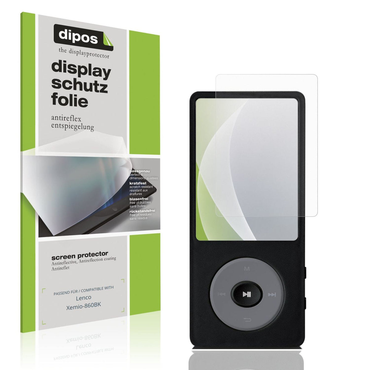 Matte Displayschutzfolie von dipos passend für Lenco Xemio-860BK, präziser Zuschnitt und blasenfrei montiert