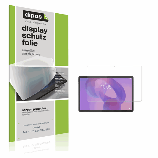 Matte Displayschutzfolie von dipos passend für Lenovo Tab K11 2. Gen TB336ZU, präziser Zuschnitt und blasenfrei montiert