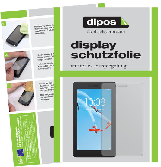 Matte Displayschutzfolie von dipos passend für Lenovo TB-7104F, präziser Zuschnitt und blasenfrei montiert