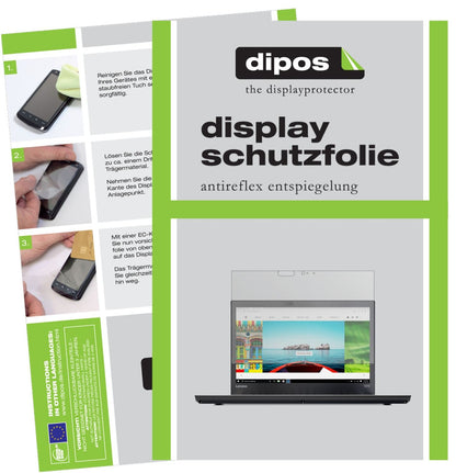 Matte Displayschutzfolie von dipos passend für Lenovo ThinkPad T470, präziser Zuschnitt und blasenfrei montiert