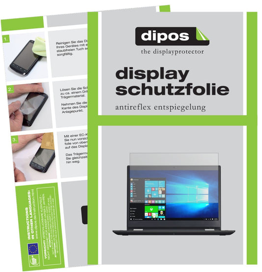 Matte Displayschutzfolie von dipos passend für Lenovo ThinkPad Yoga 370, präziser Zuschnitt und blasenfrei montiert