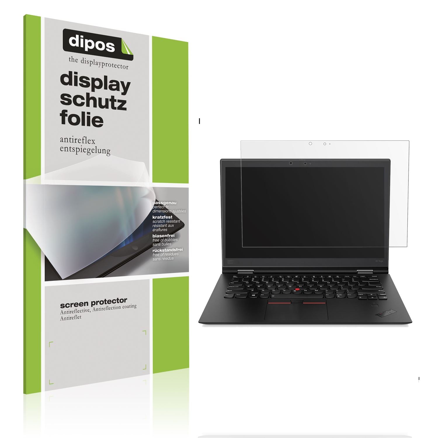 Matte Displayschutzfolie von dipos passend für Lenovo X1 Yoga Tablet Gen 3 20LES 14 Zoll, präziser Zuschnitt und blasenfrei montiert