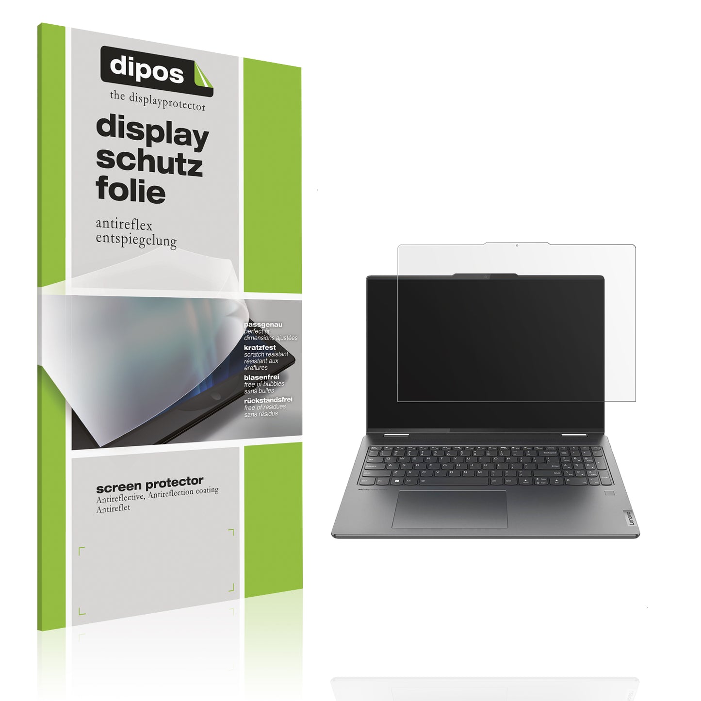 Matte Displayschutzfolie von dipos passend für Lenovo Yoga 7i Gen 10 14 Zoll, präziser Zuschnitt und blasenfrei montiert