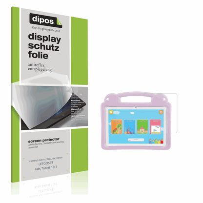 Matte Displayschutzfolie von dipos passend für LETGOSPT Kids Tablet 10.1, präziser Zuschnitt und blasenfrei montiert
