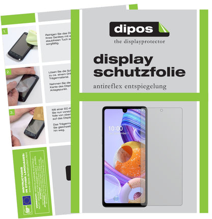 Matte Displayschutzfolie von dipos passend für LG K71, präziser Zuschnitt und blasenfrei montiert