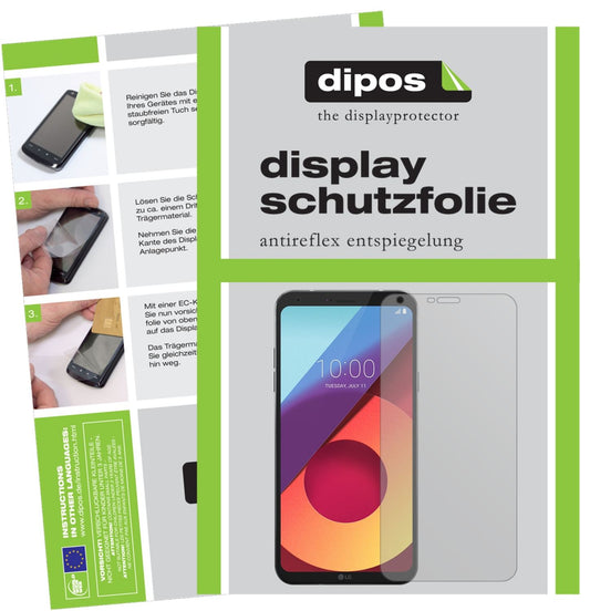 Matte Displayschutzfolie von dipos passend für LG Q6, präziser Zuschnitt und blasenfrei montiert