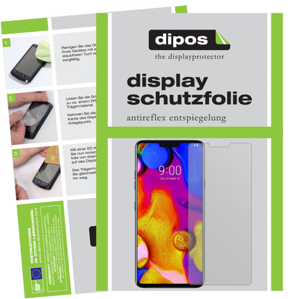 Matte Displayschutzfolie von dipos passend für LG V40 ThinQ, präziser Zuschnitt und blasenfrei montiert