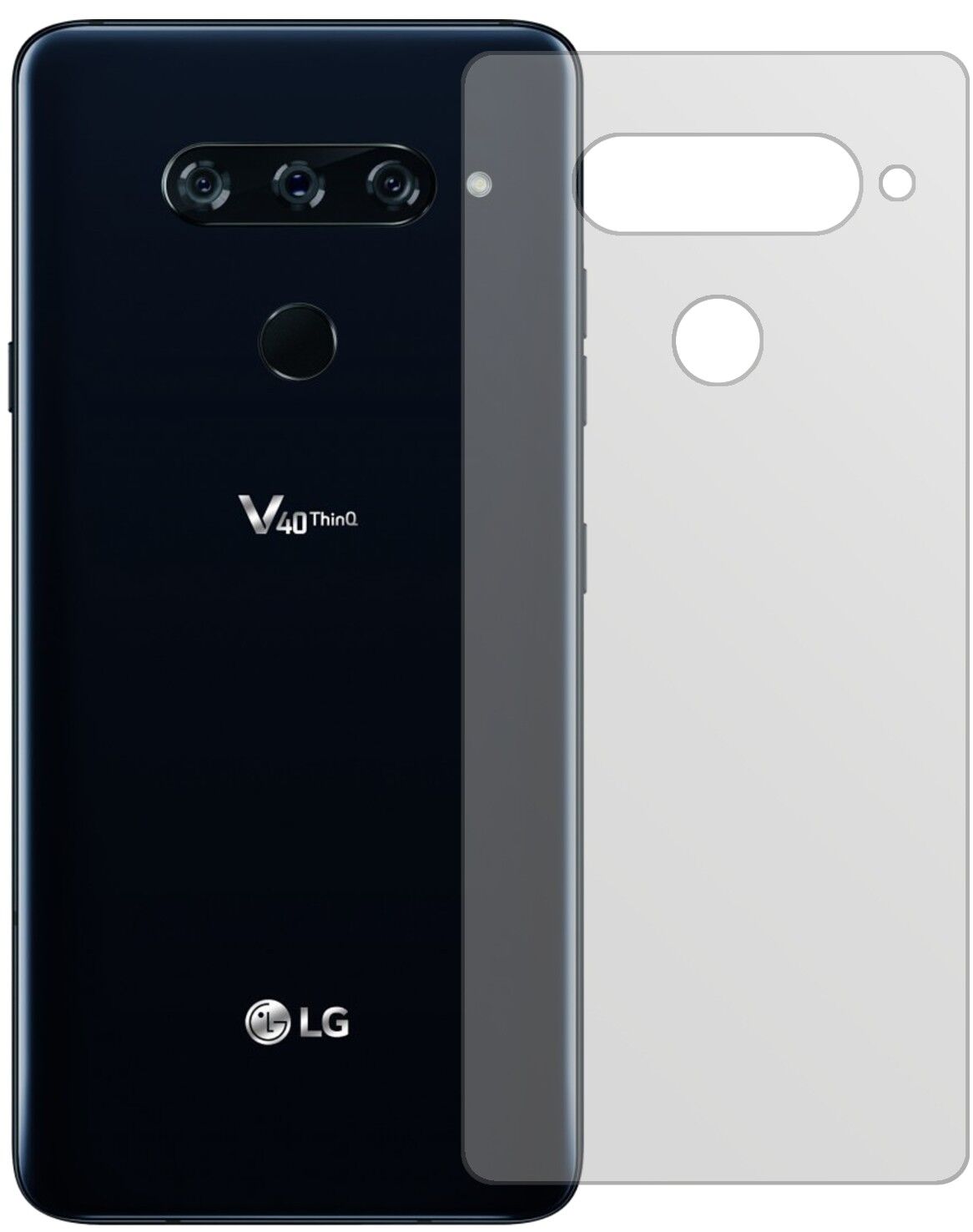 Matte Displayschutzfolie von dipos passend für LG V40 ThinQ Rückseite, präziser Zuschnitt und blasenfrei montiert