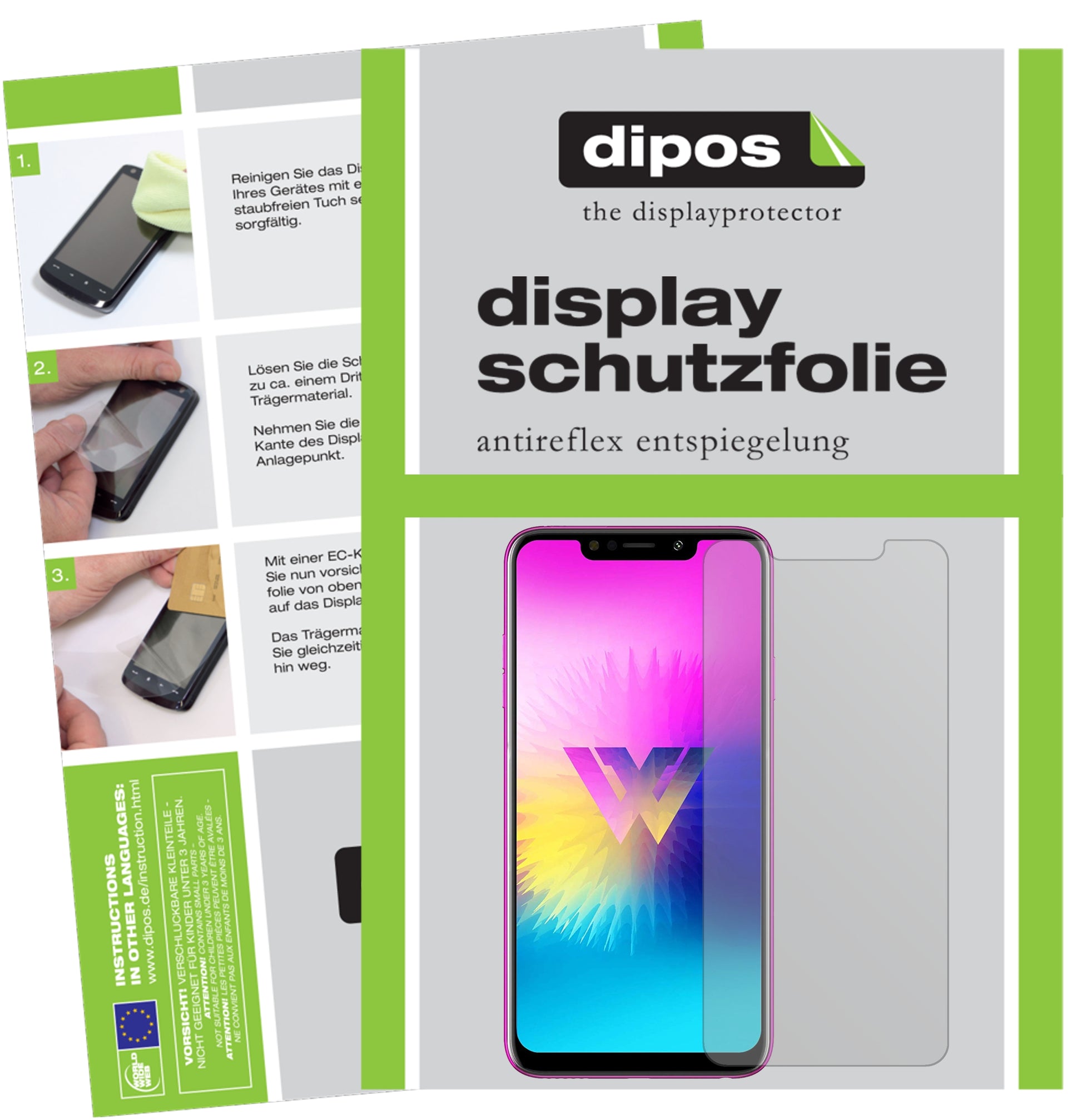 Matte Displayschutzfolie von dipos passend für LG W10, präziser Zuschnitt und blasenfrei montiert
