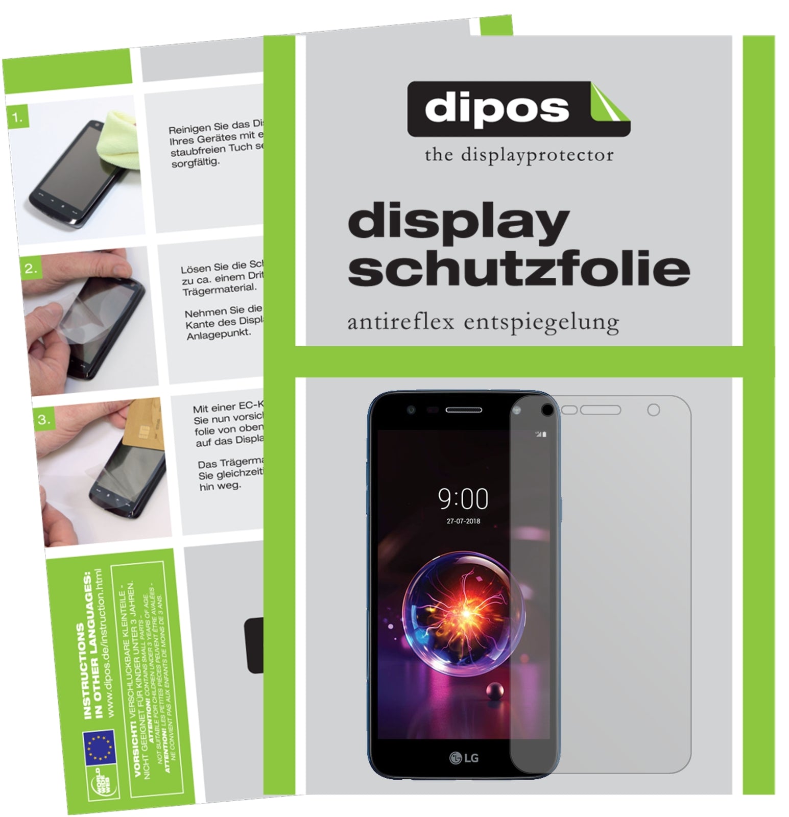 Matte Displayschutzfolie von dipos passend für LG X power 3, präziser Zuschnitt und blasenfrei montiert