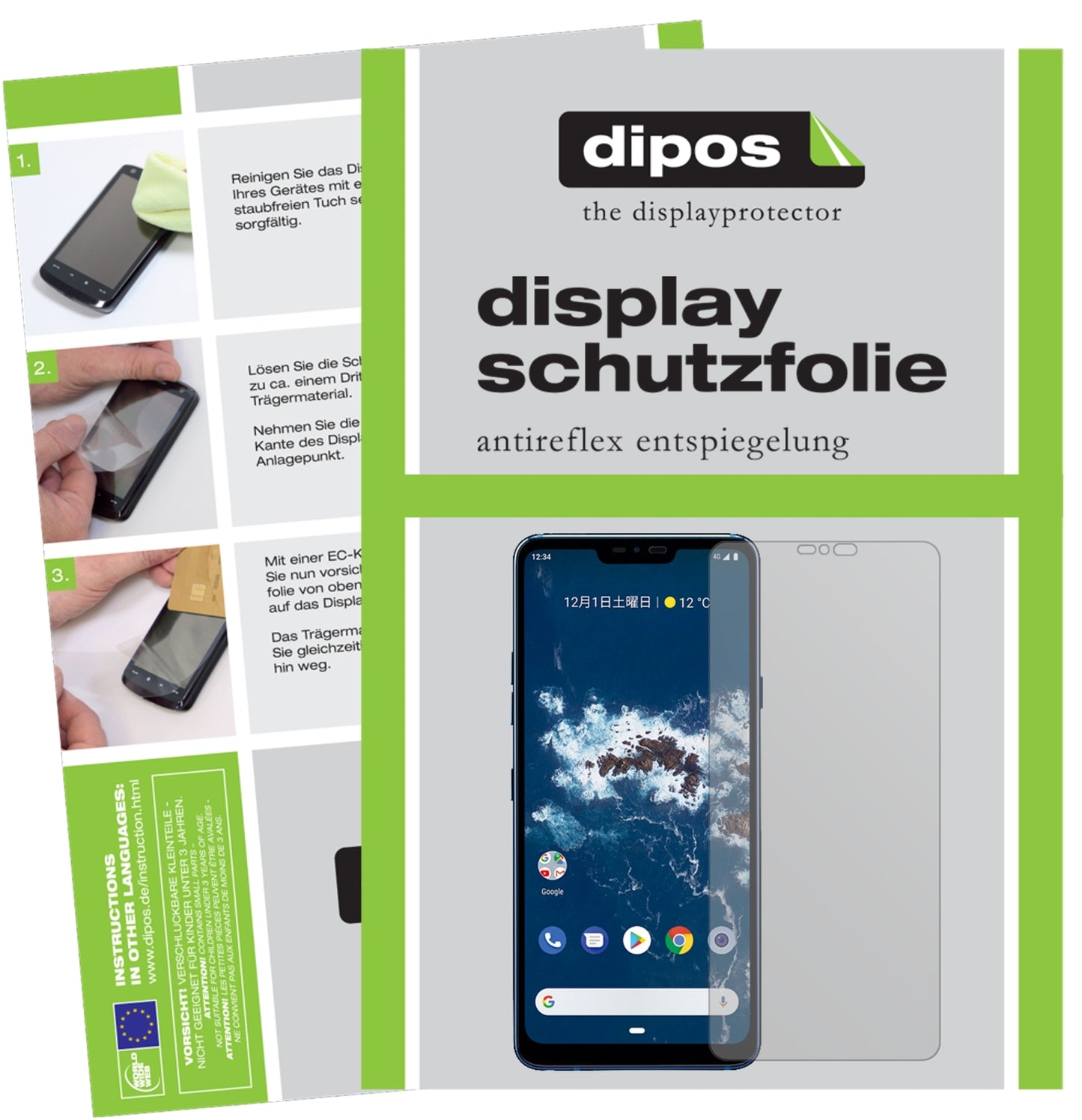 Matte Displayschutzfolie von dipos passend für LG X5 Android One, präziser Zuschnitt und blasenfrei montiert