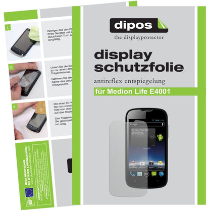 Matte Displayschutzfolie von dipos passend für Life E4001 Medion, präziser Zuschnitt und blasenfrei montiert